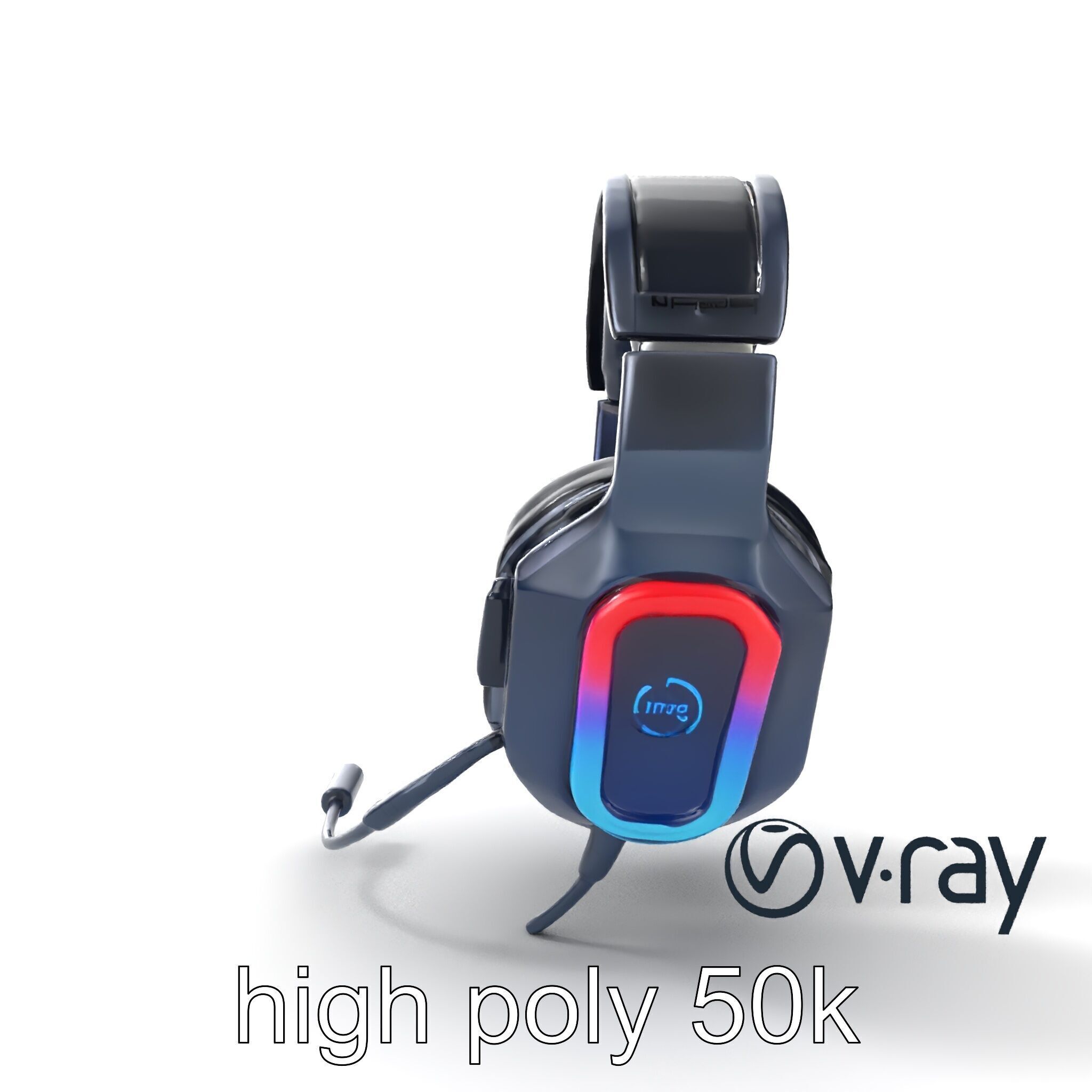 High-End Gaming Headset RGB Immersive model pack Low-poly 3D model_29