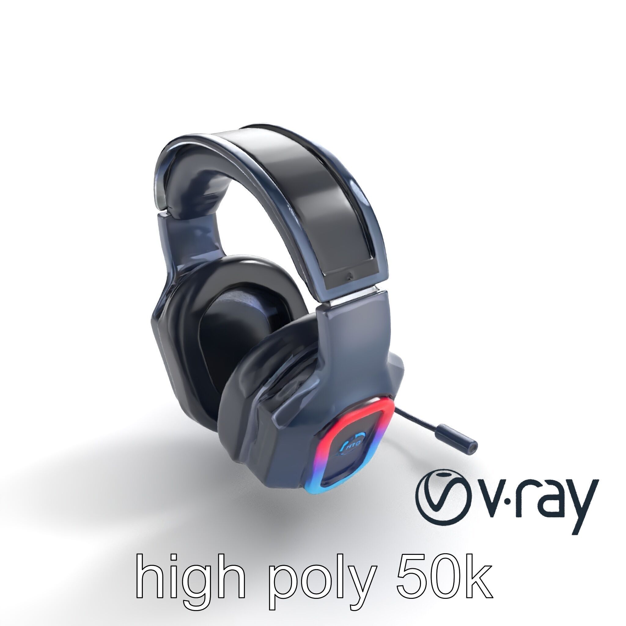 High-End Gaming Headset RGB Immersive model pack Low-poly 3D model_8