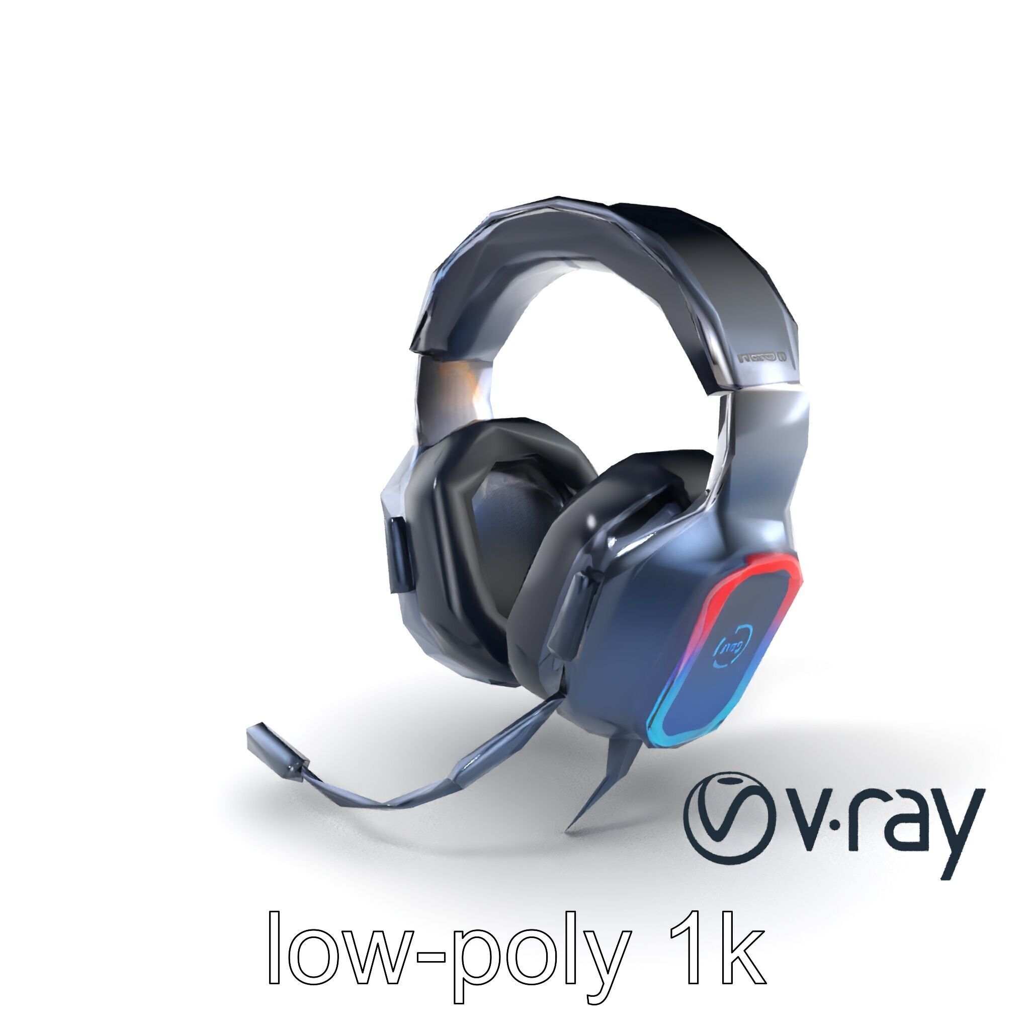 High-End Gaming Headset RGB Immersive model pack Low-poly 3D model_2