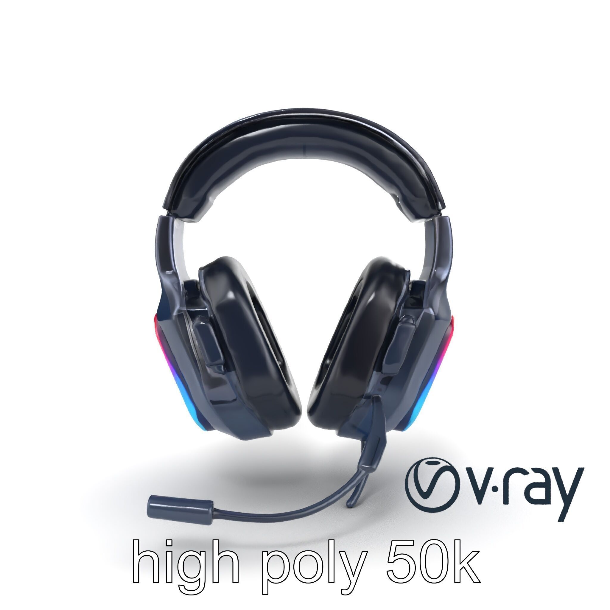 High-End Gaming Headset RGB Immersive model pack Low-poly 3D model_28