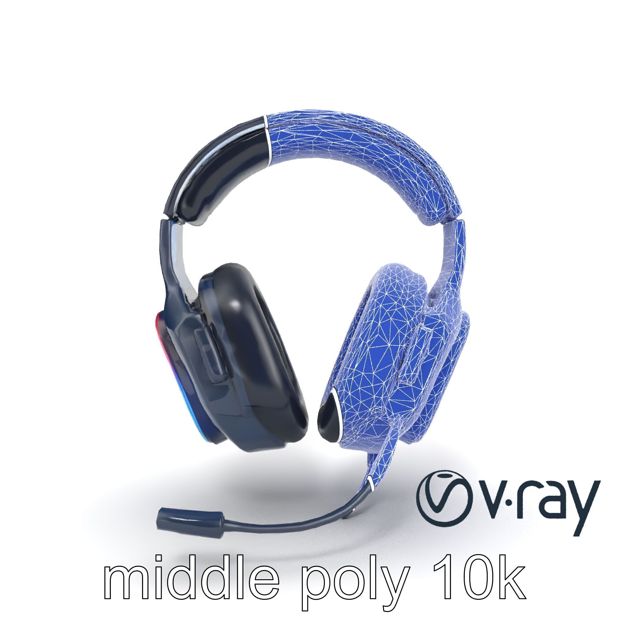 High-End Gaming Headset RGB Immersive model pack Low-poly 3D model_17