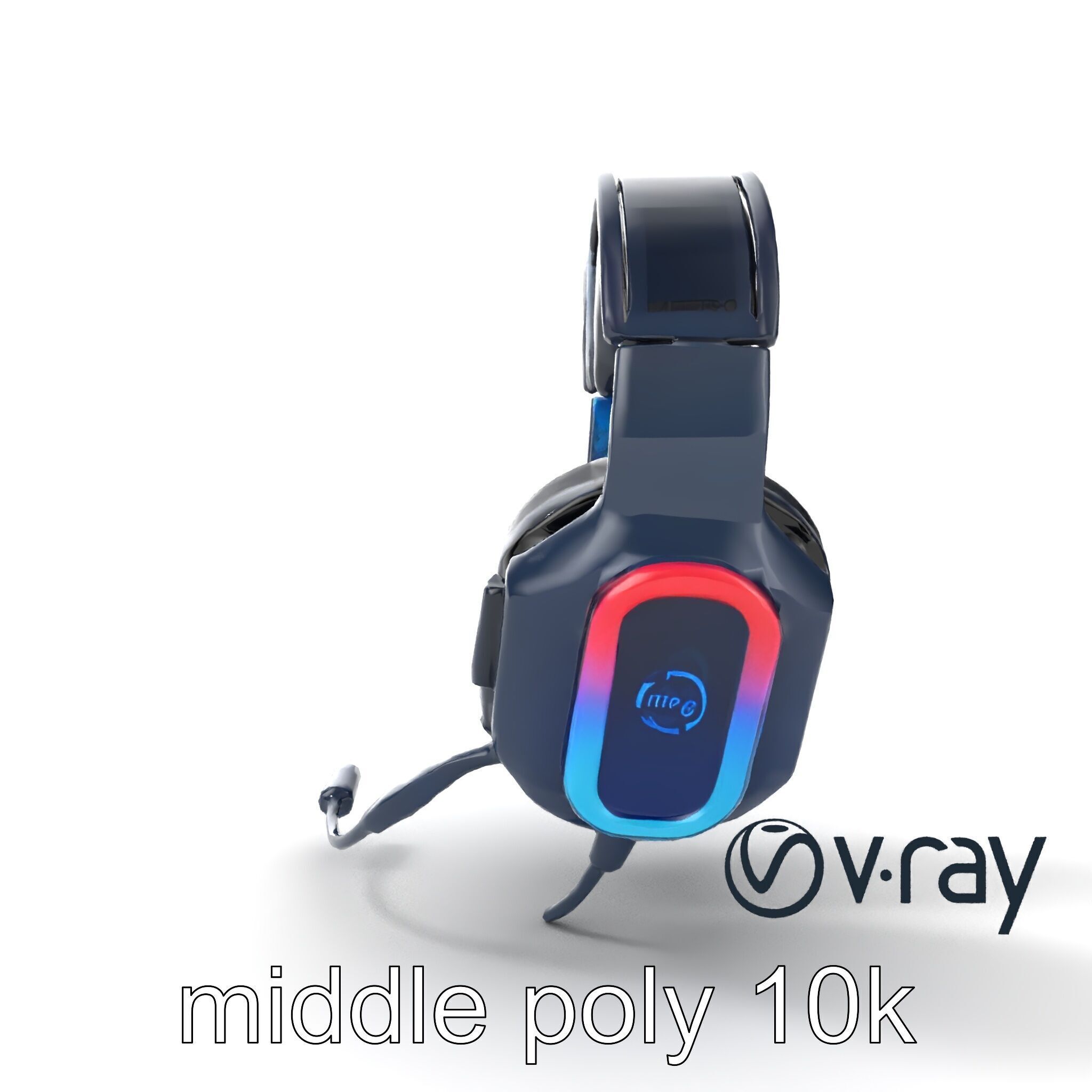 High-End Gaming Headset RGB Immersive model pack Low-poly 3D model_20
