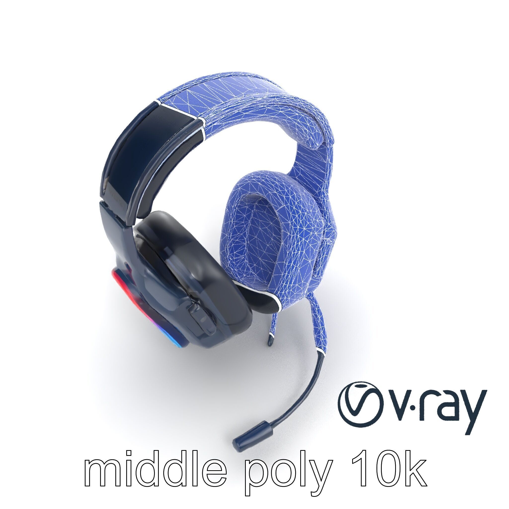 High-End Gaming Headset RGB Immersive model pack Low-poly 3D model_25
