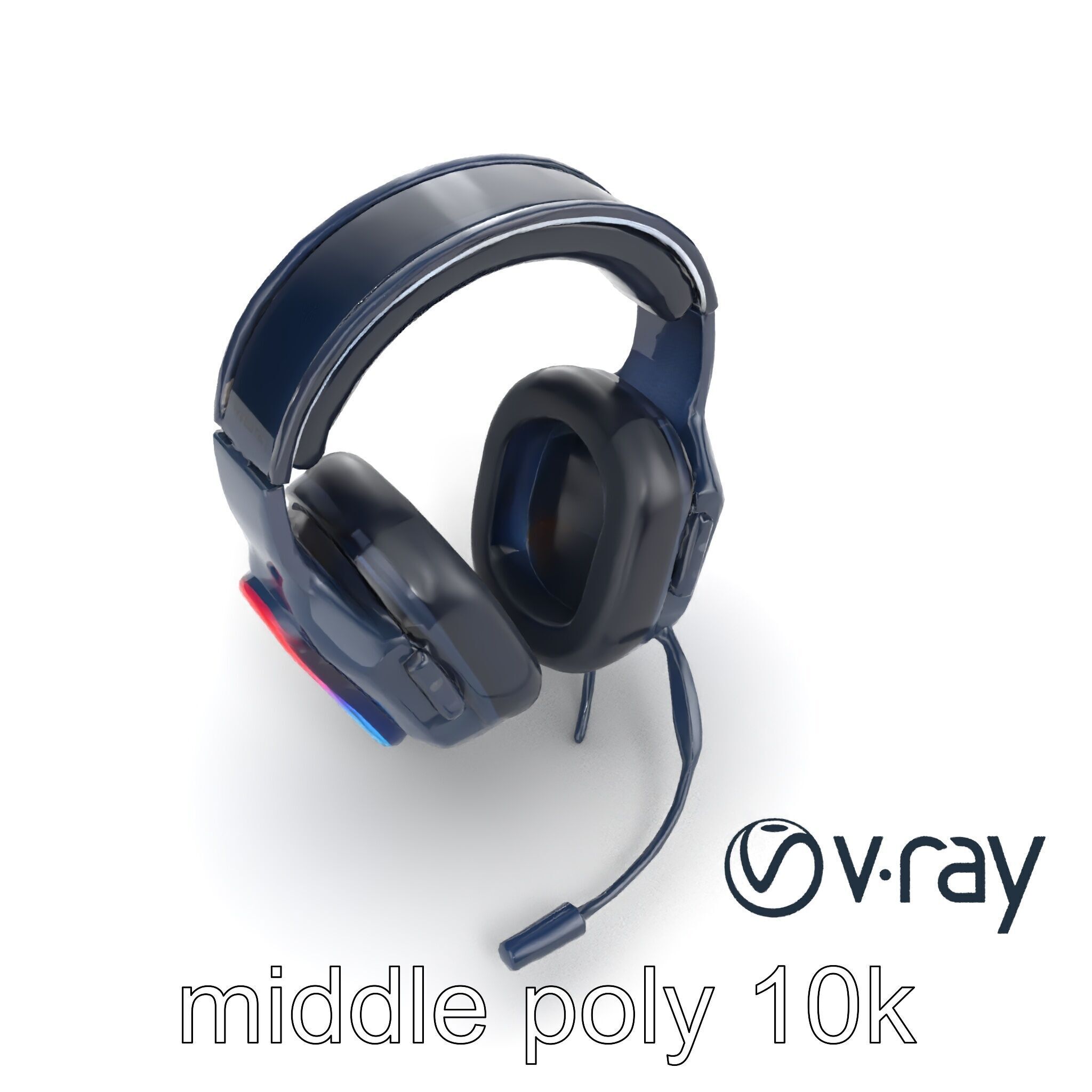 High-End Gaming Headset RGB Immersive model pack Low-poly 3D model_22