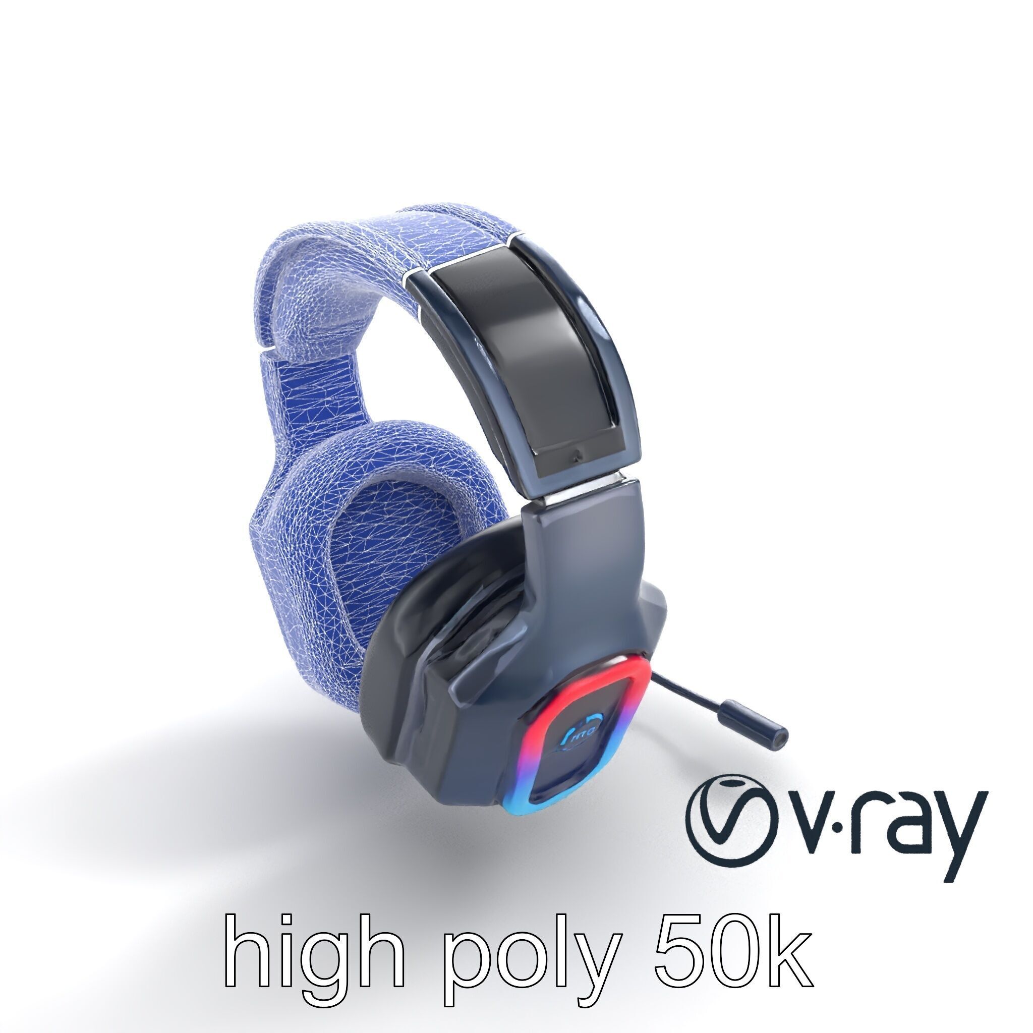 High-End Gaming Headset RGB Immersive model pack Low-poly 3D model_21