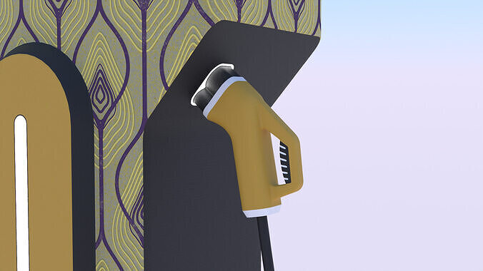 EV charger XXI PBR 3D model 3