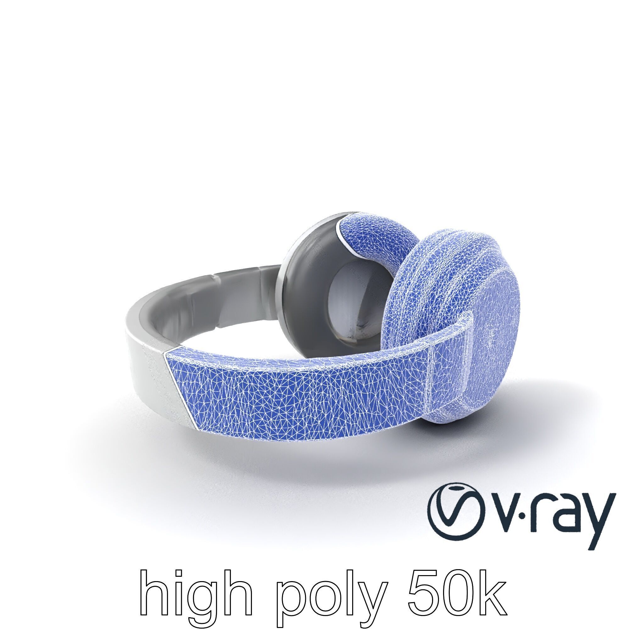 Sleek Minimalist Noise-Cancelling Headphones model pack Low-poly 3D model_8