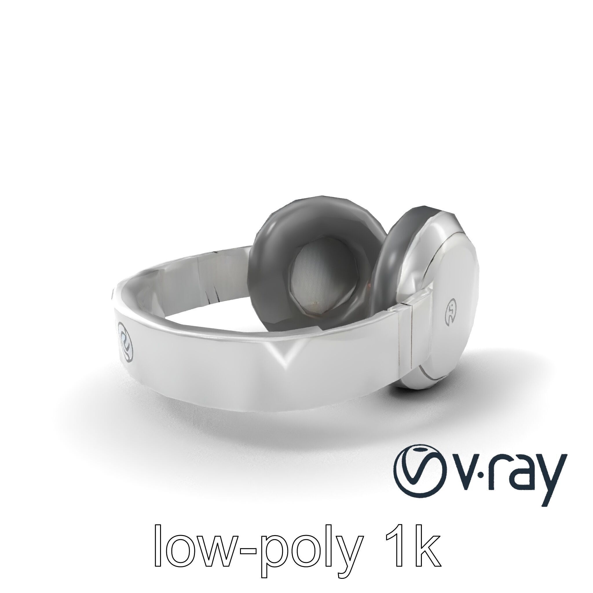 Sleek Minimalist Noise-Cancelling Headphones model pack Low-poly 3D model_2