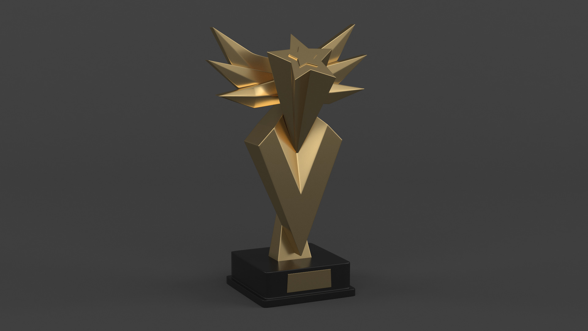 Gold Trophy Cups 3D model_4
