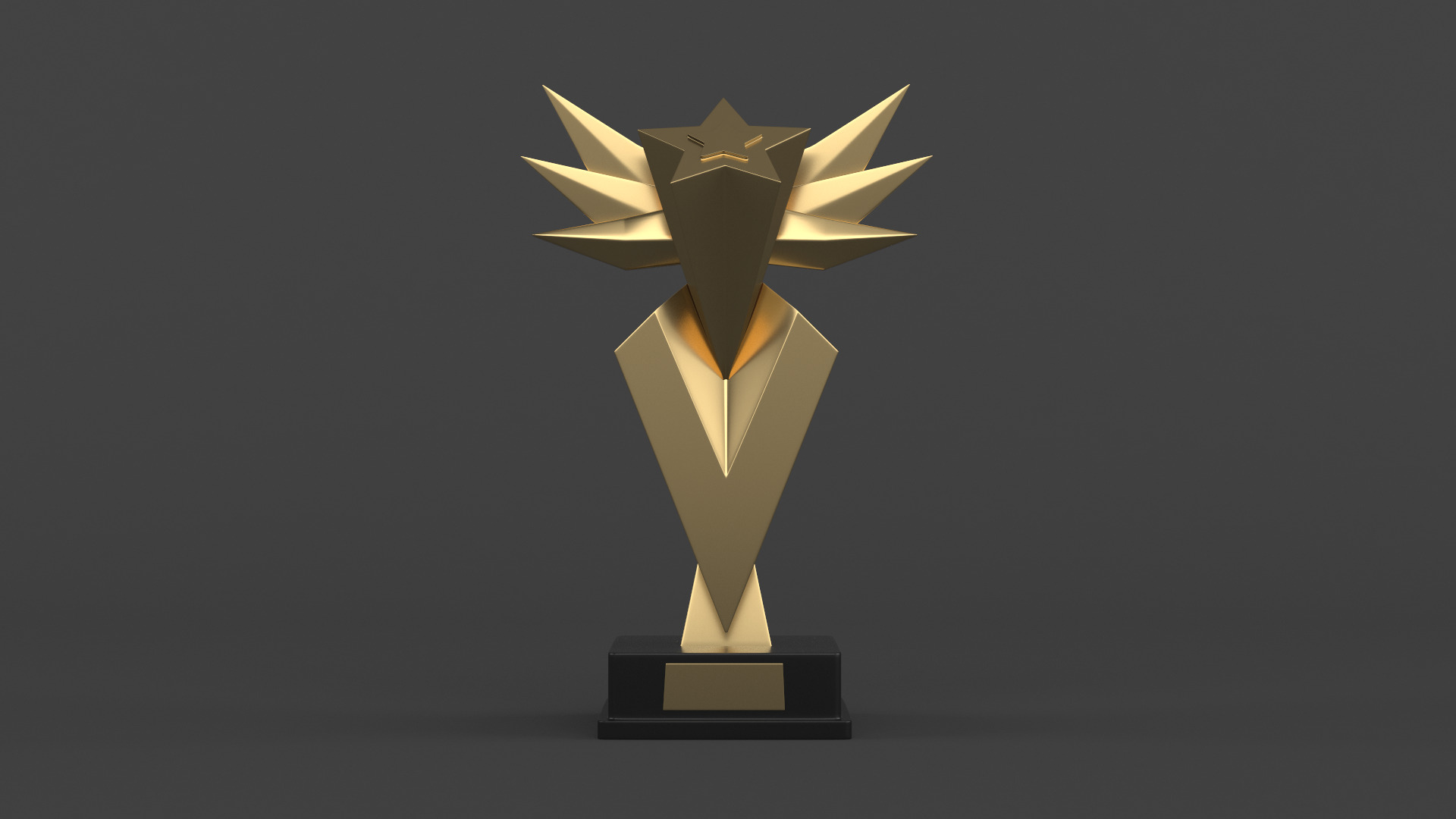 Gold Trophy Cups 3D model_3