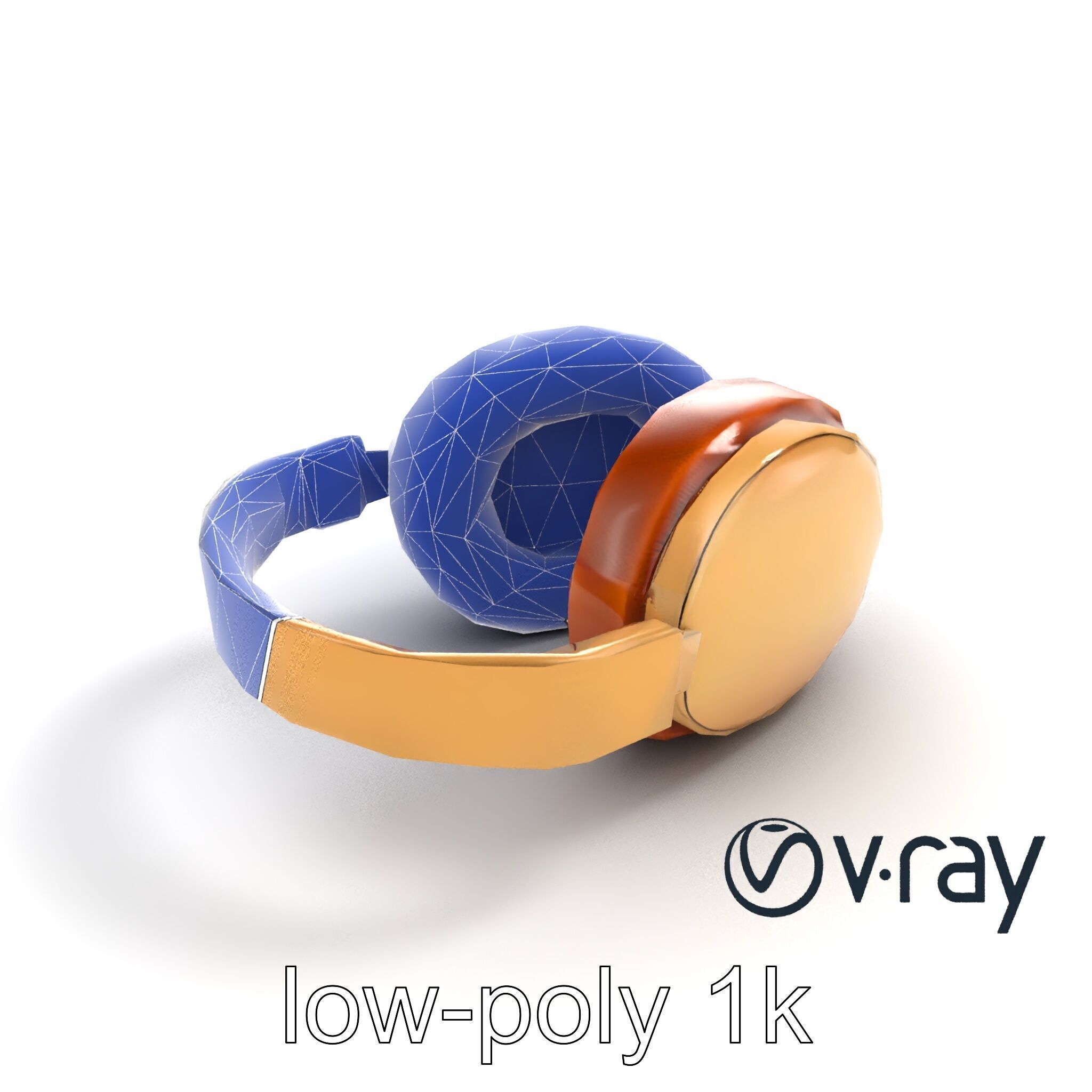 Elegant On-Ear Headphones model pack Low-poly 3D model_14