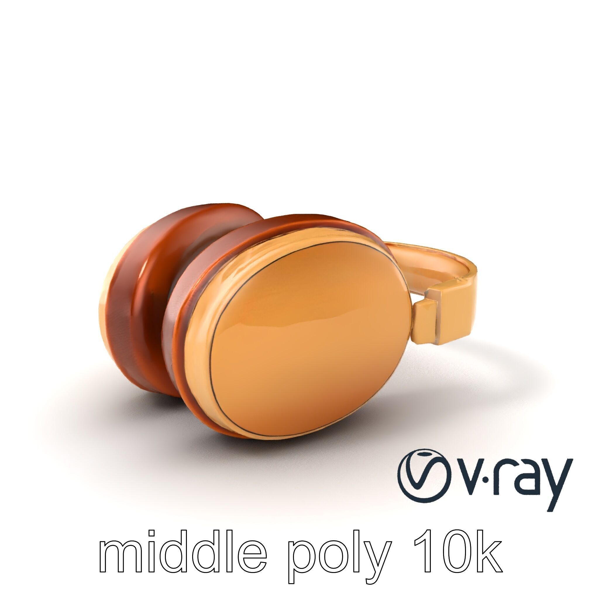 Elegant On-Ear Headphones model pack Low-poly 3D model_3