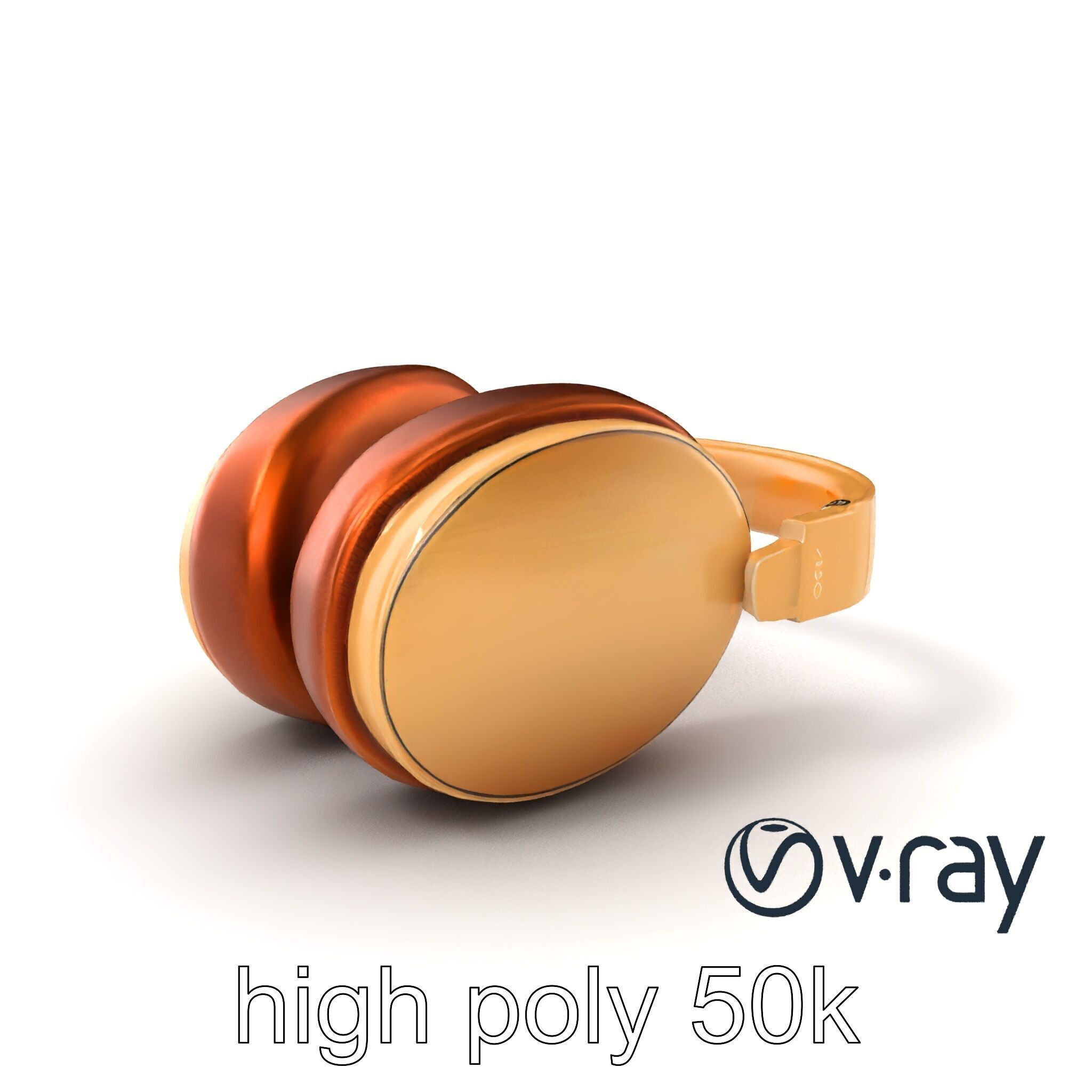 Elegant On-Ear Headphones model pack Low-poly 3D model_5