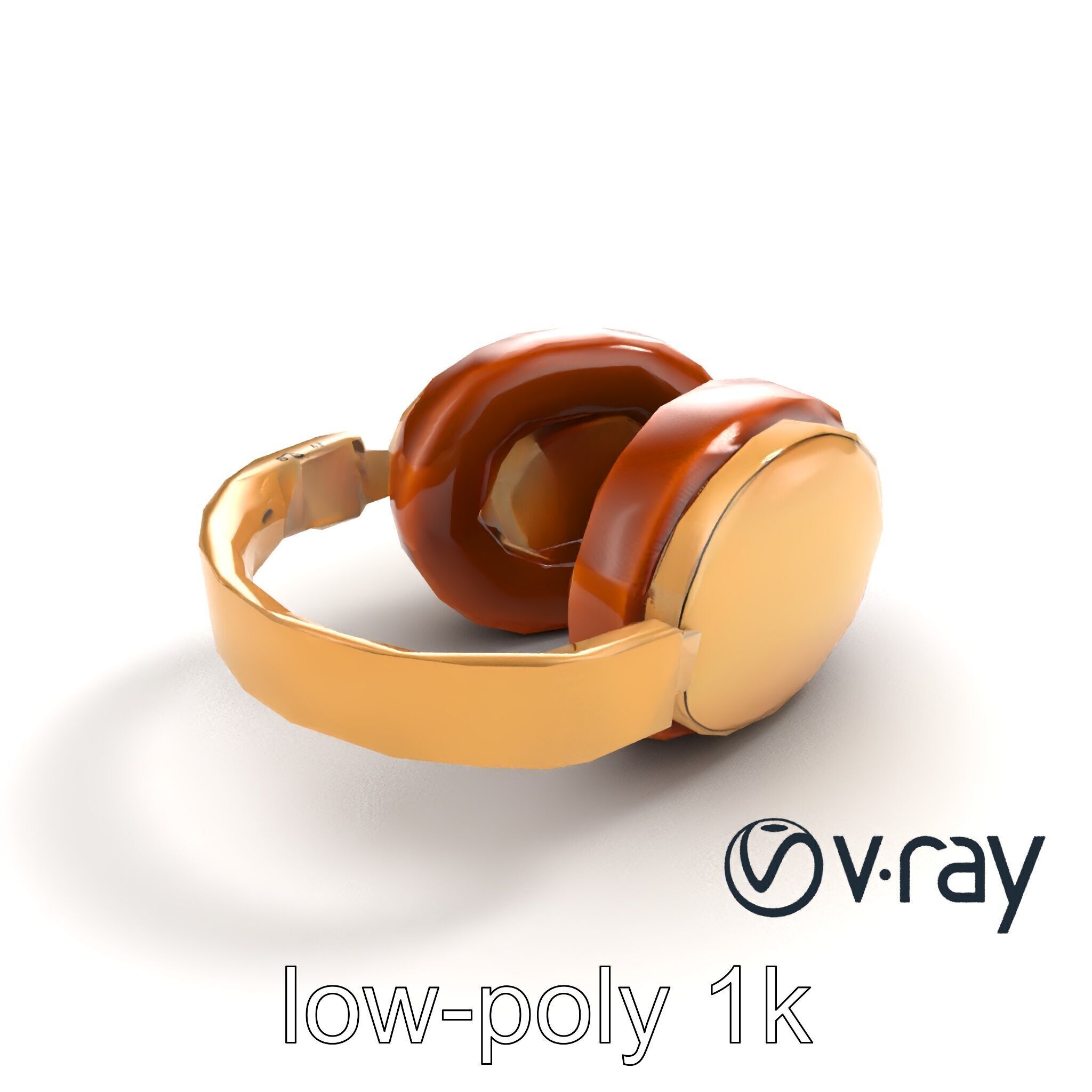 Elegant On-Ear Headphones model pack Low-poly 3D model_7