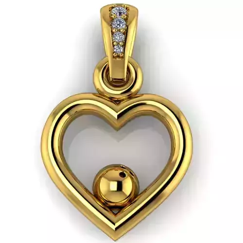  Bowling  Heart  Pendant Charms Necklace Jewelry 3D print model