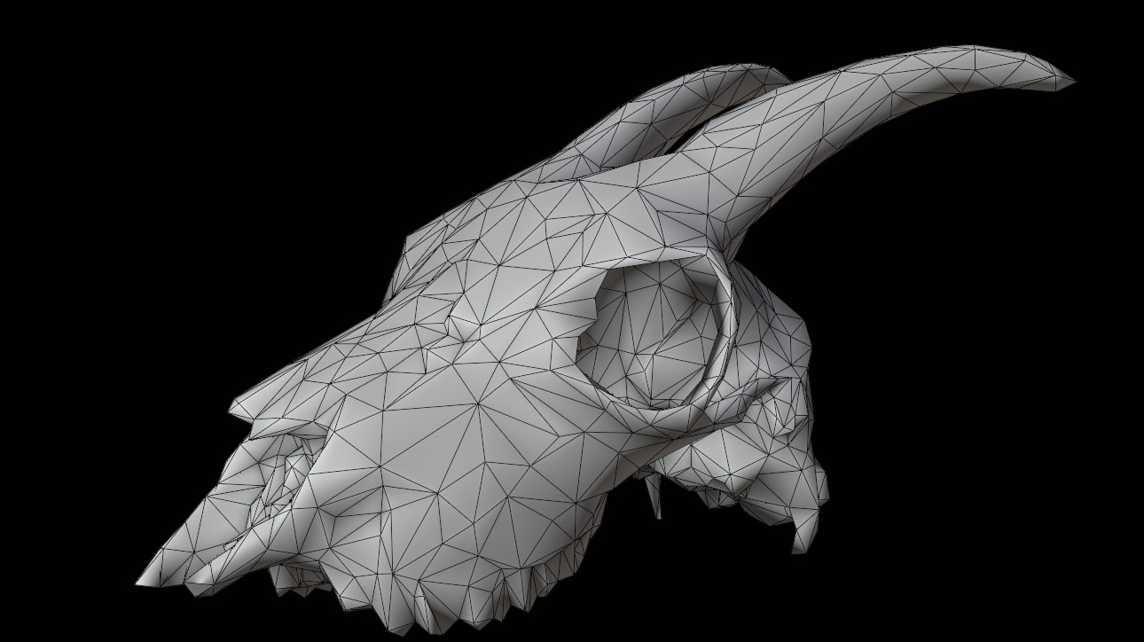 Goat Skull Low-poly 3D model_11
