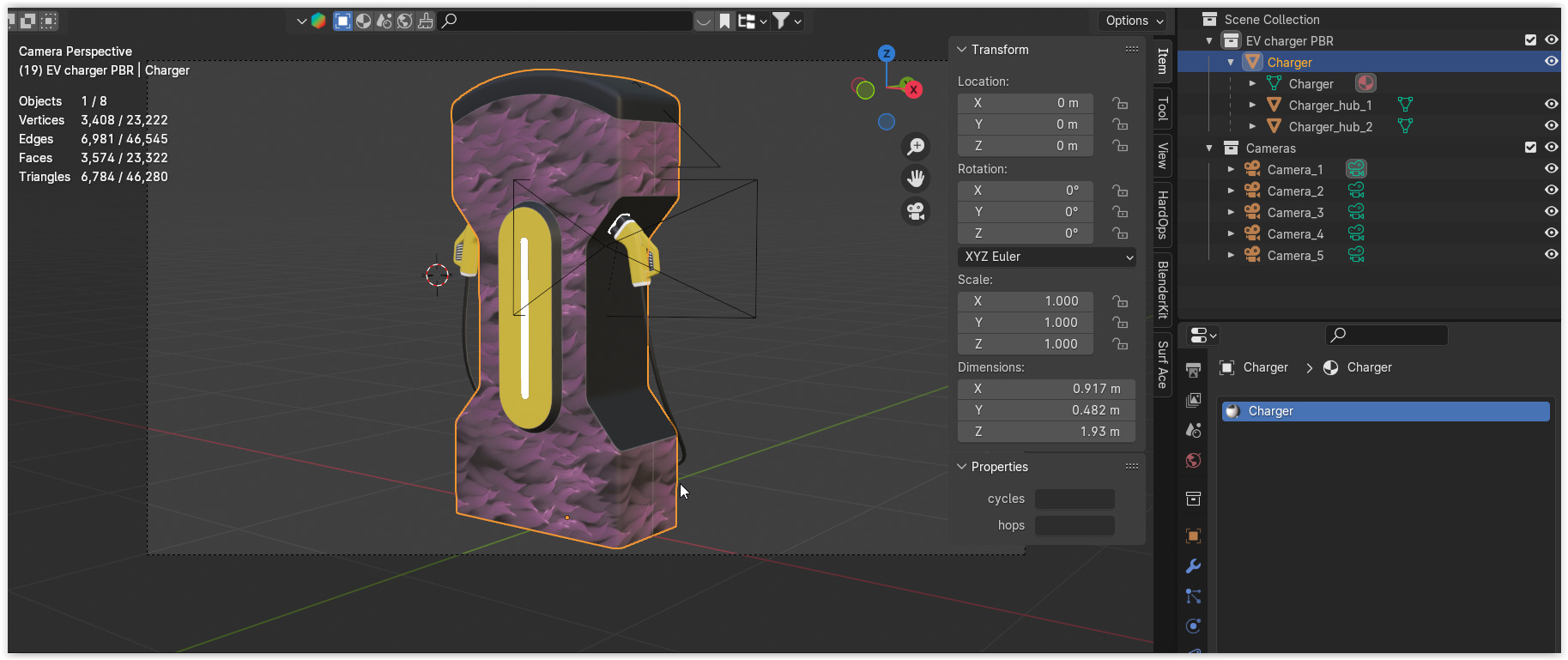EV charger XXVIII PBR 3D model_7