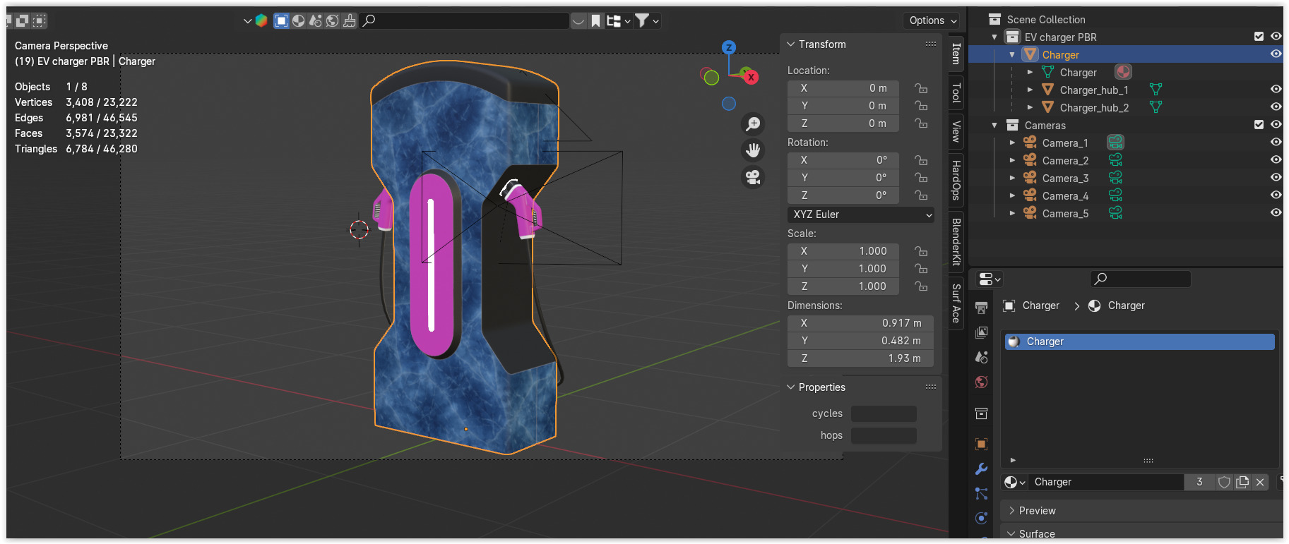 EV charger XXIX PBR 3D model_9