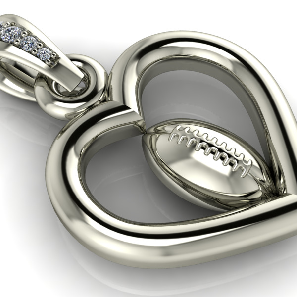 Heart Shaped Football Pendant 3D print model_12
