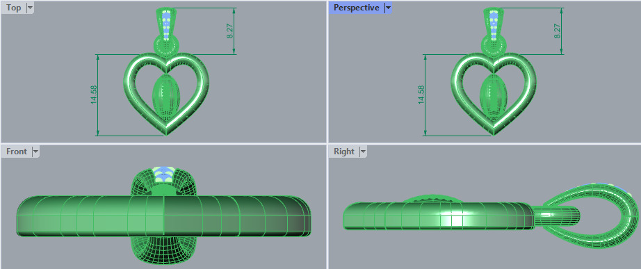 Heart Shaped Football Pendant 3D print model_14