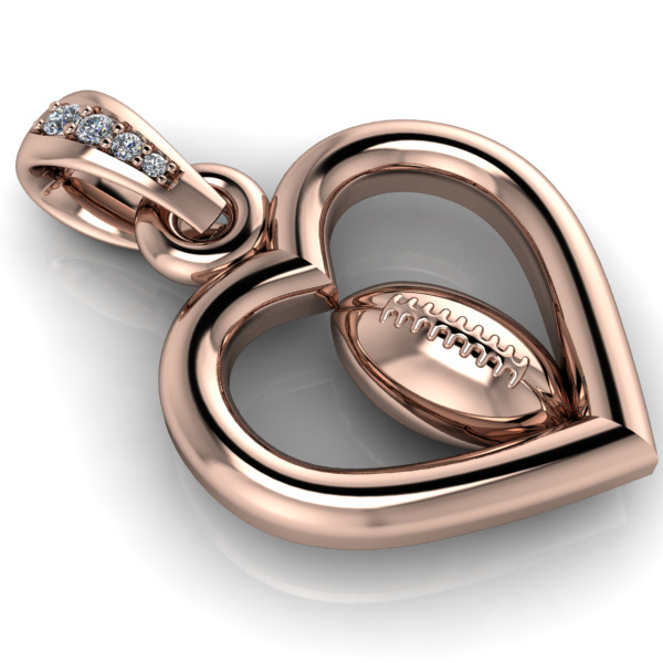Heart Shaped Football Pendant 3D print model_8