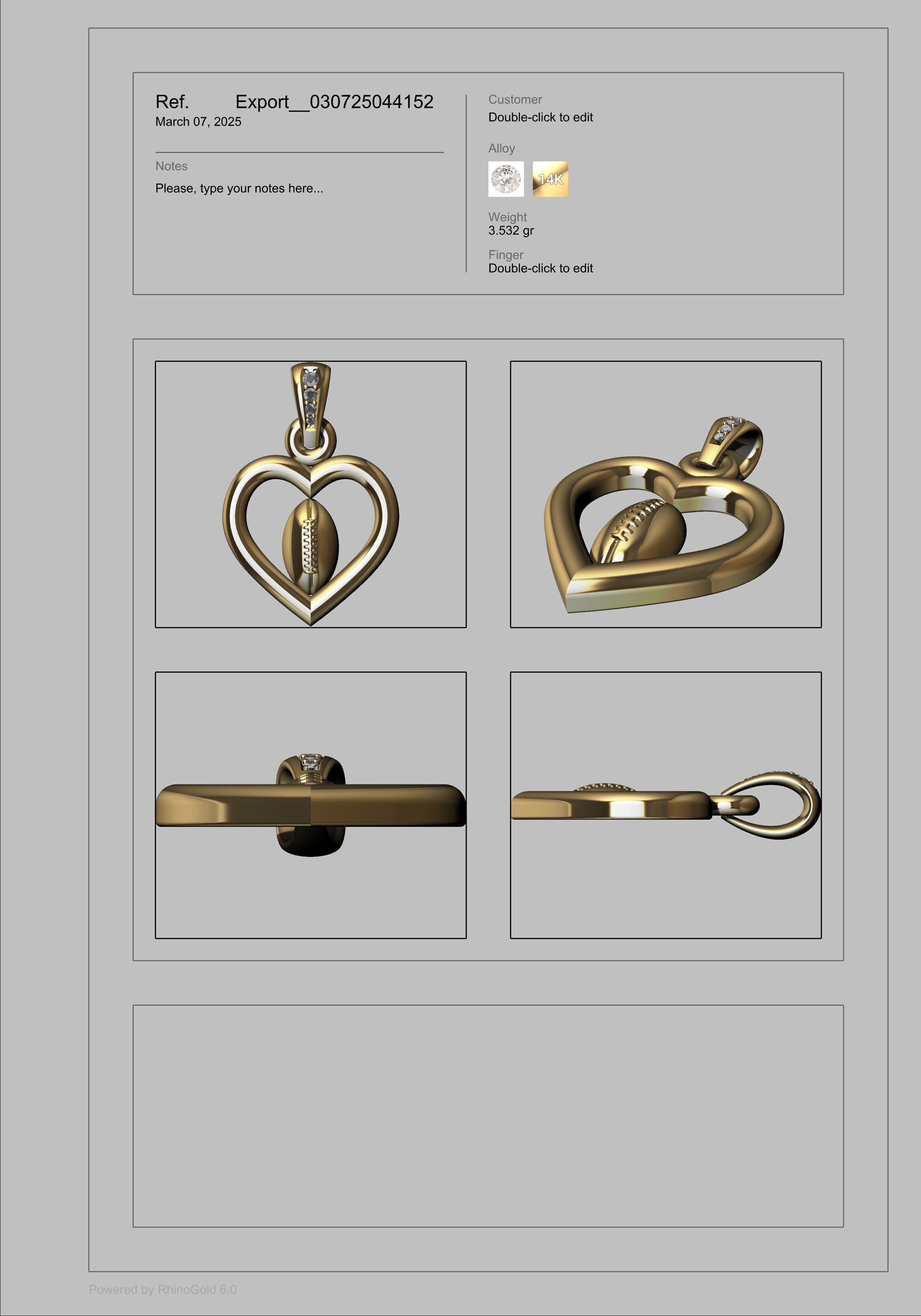 Heart Shaped Football Pendant 3D print model_18