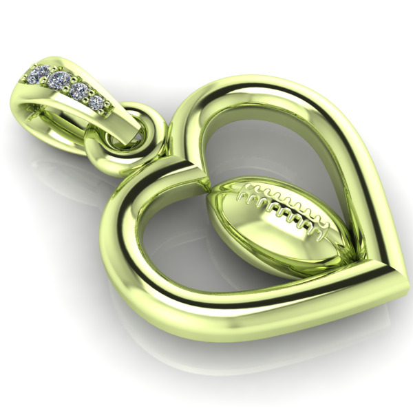 Heart Shaped Football Pendant 3D print model_9