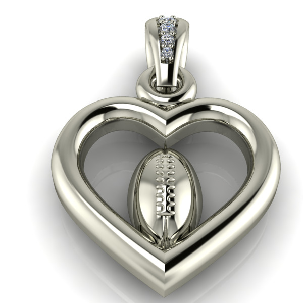 Heart Shaped Football Pendant 3D print model_6
