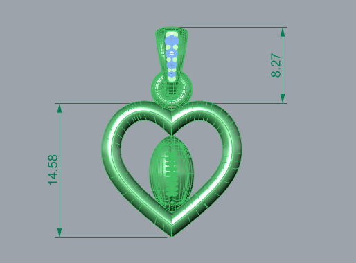 Heart Shaped Football Pendant 3D print model_3