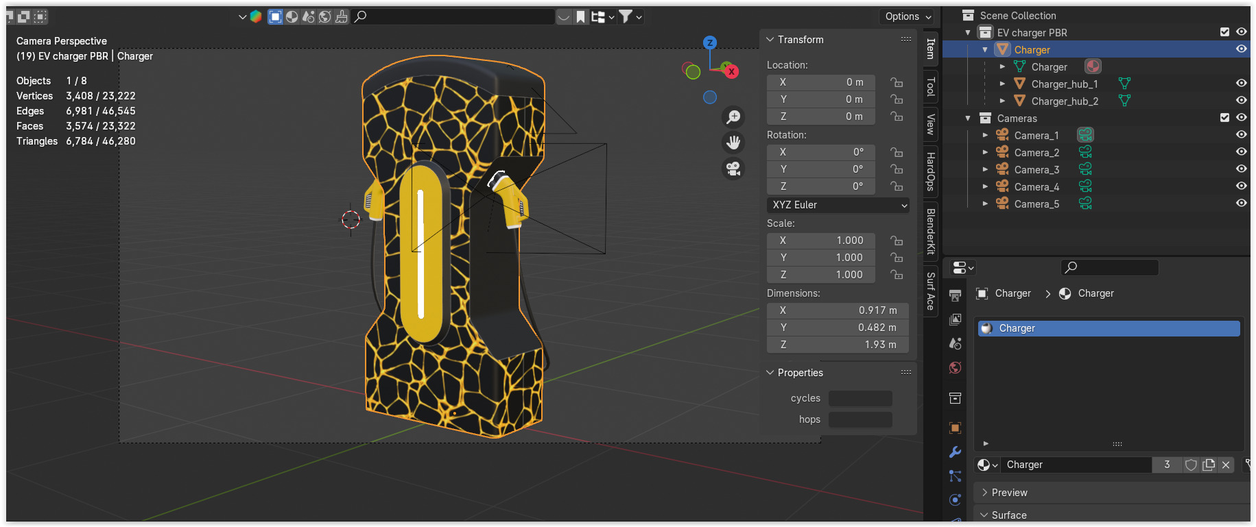 EV charger XXX PBR 3D model_9