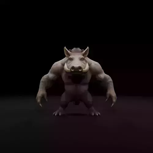 Anthropomorphic Rig-Ready Boar - Low Poly Asset Low-poly 3D model