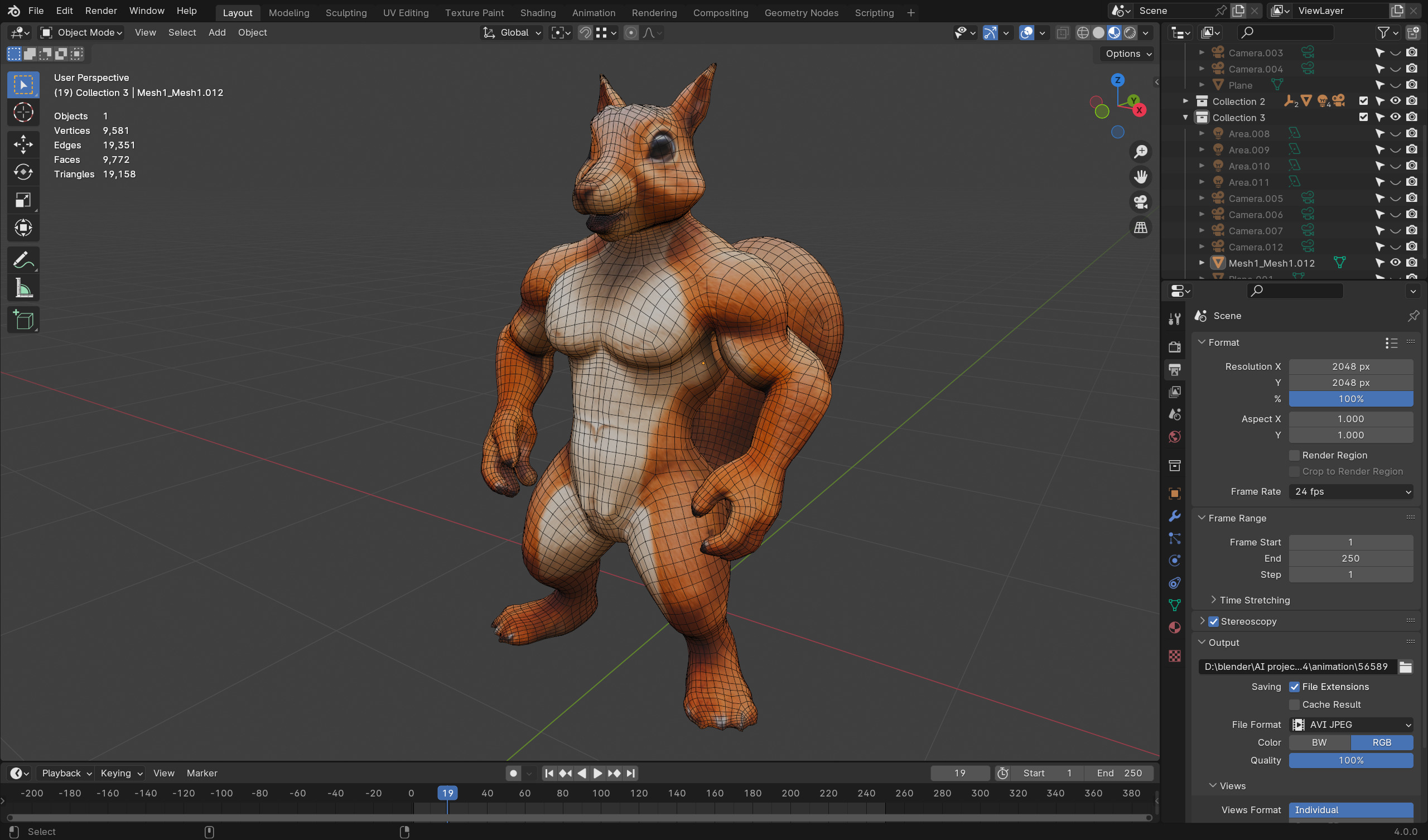 Anthropomorphic Rig-Ready Squirrel - Low Poly Asset Low-poly 3D model_5