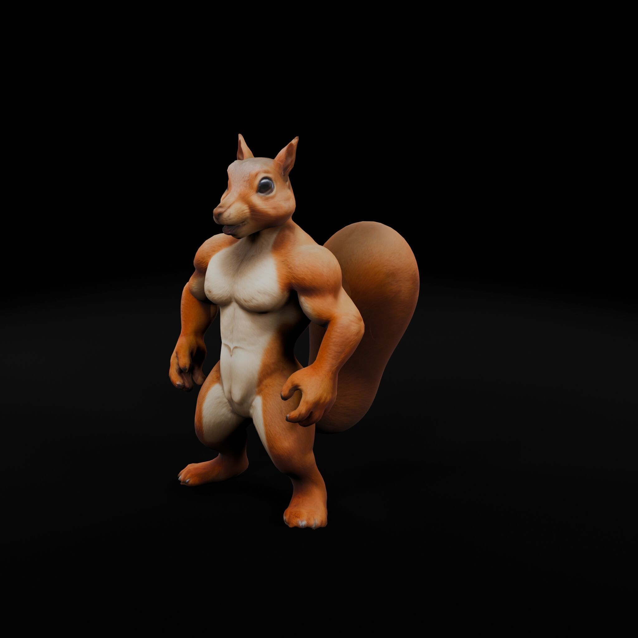 Anthropomorphic Rig-Ready Squirrel - Low Poly Asset Low-poly 3D model_1