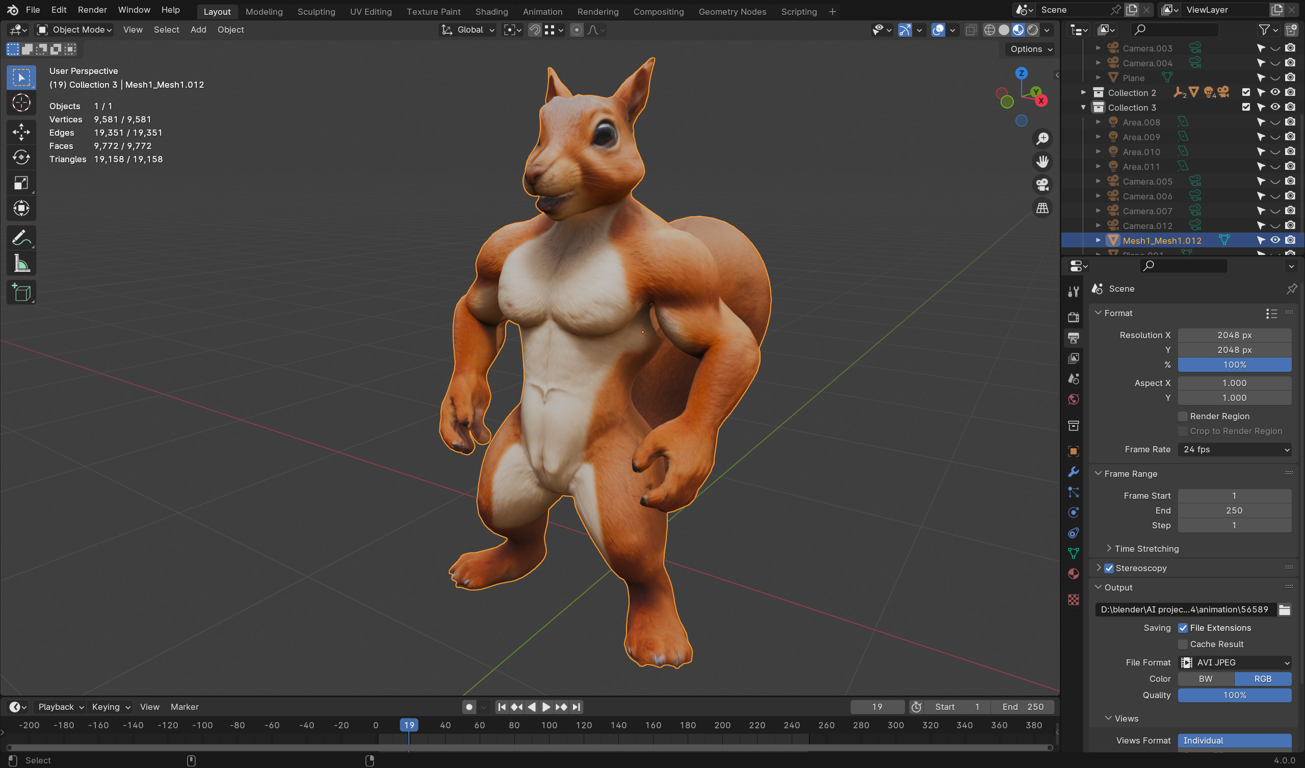 Anthropomorphic Rig-Ready Squirrel - Low Poly Asset Low-poly 3D model_4