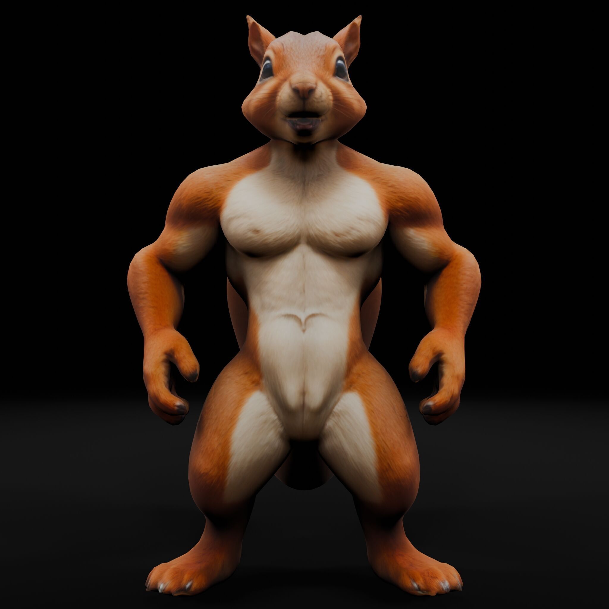 Anthropomorphic Rig-Ready Squirrel - Low Poly Asset Low-poly 3D model_3
