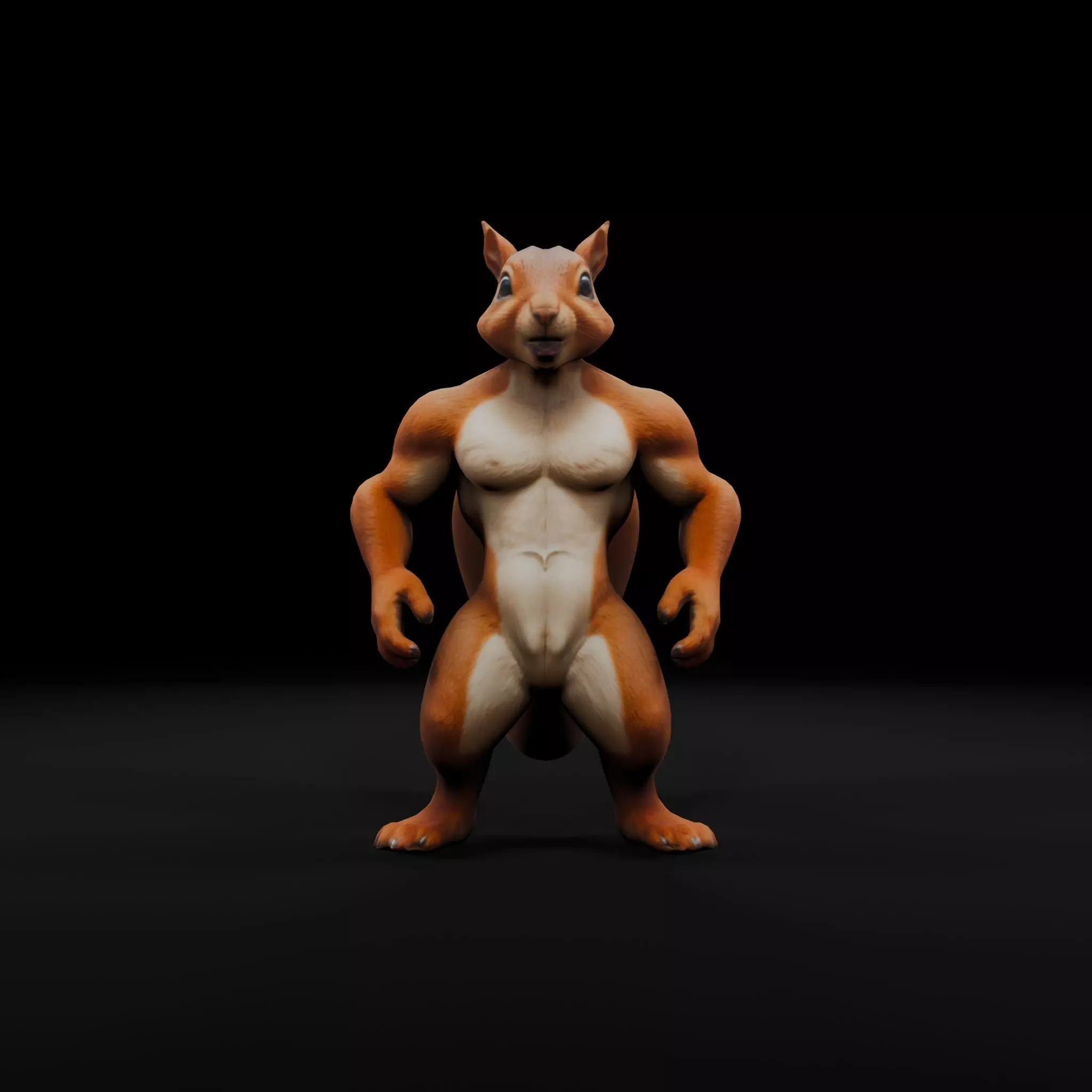 Anthropomorphic Rig-Ready Squirrel - Low Poly Asset Low-poly 3D model_0