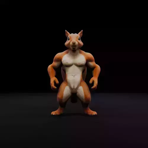 Anthropomorphic Rig-Ready Squirrel - Low Poly Asset Low-poly 3D model