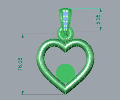 Golf Ball Heart Pendant 3D print model_20