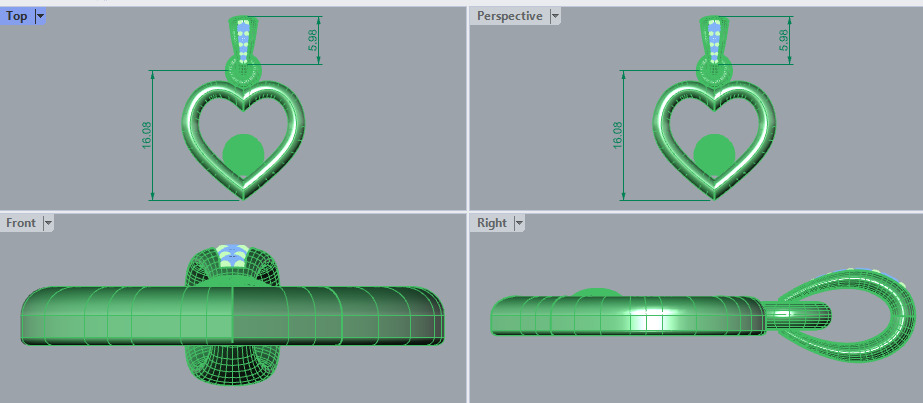 Golf Ball Heart Pendant 3D print model_21