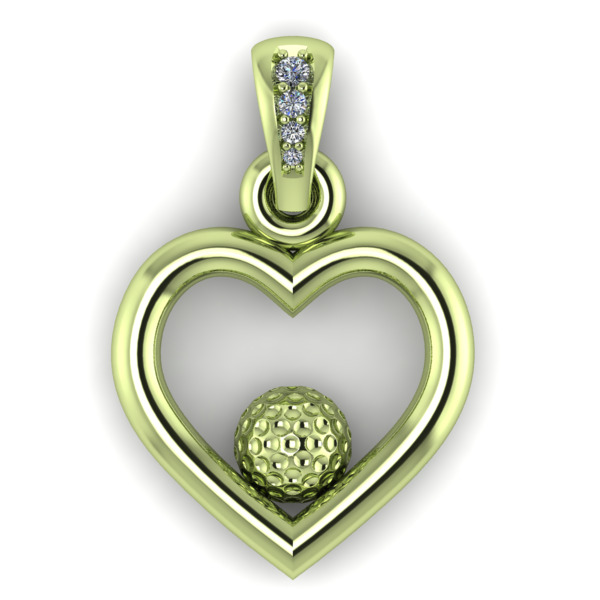 Golf Ball Heart Pendant 3D print model_15