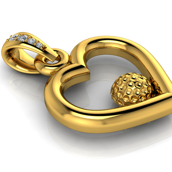 Golf Ball Heart Pendant 3D print model_7