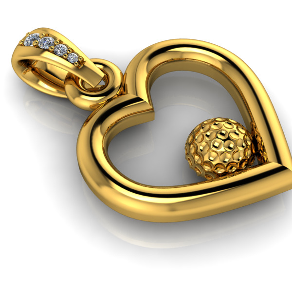 Golf Ball Heart Pendant 3D print model_17