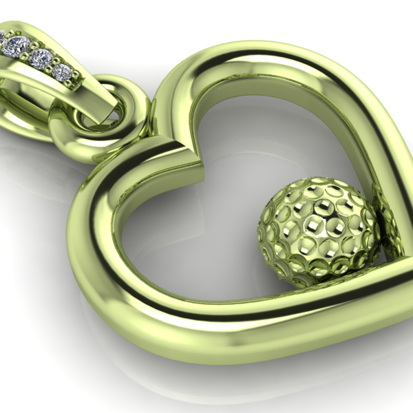 Golf Ball Heart Pendant 3D print model_16