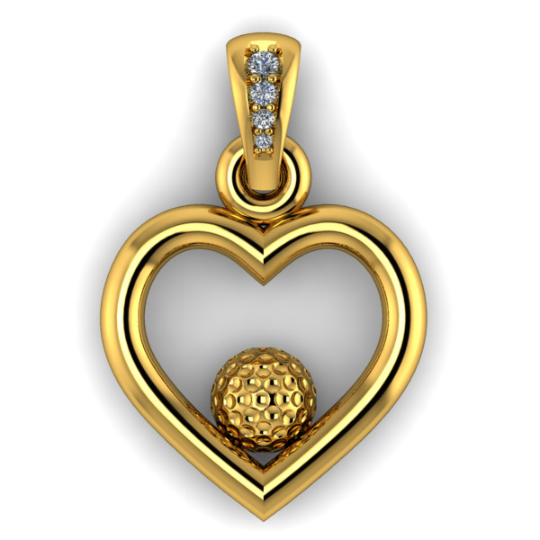 Golf Ball Heart Pendant 3D print model_5