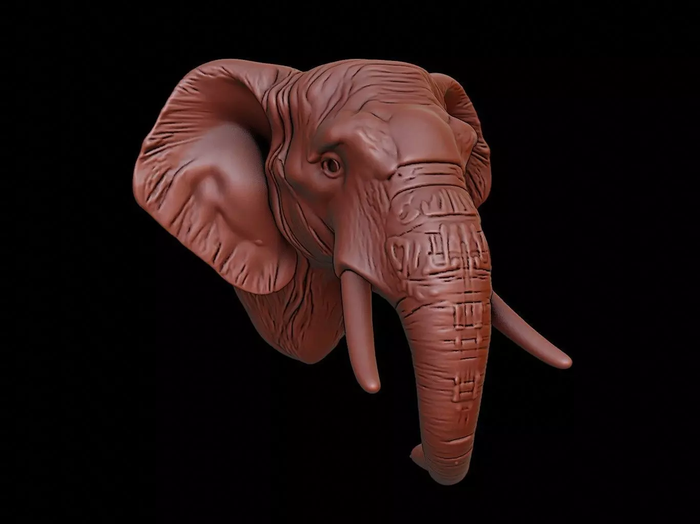 Elephant Animal Bust 3D print model_0