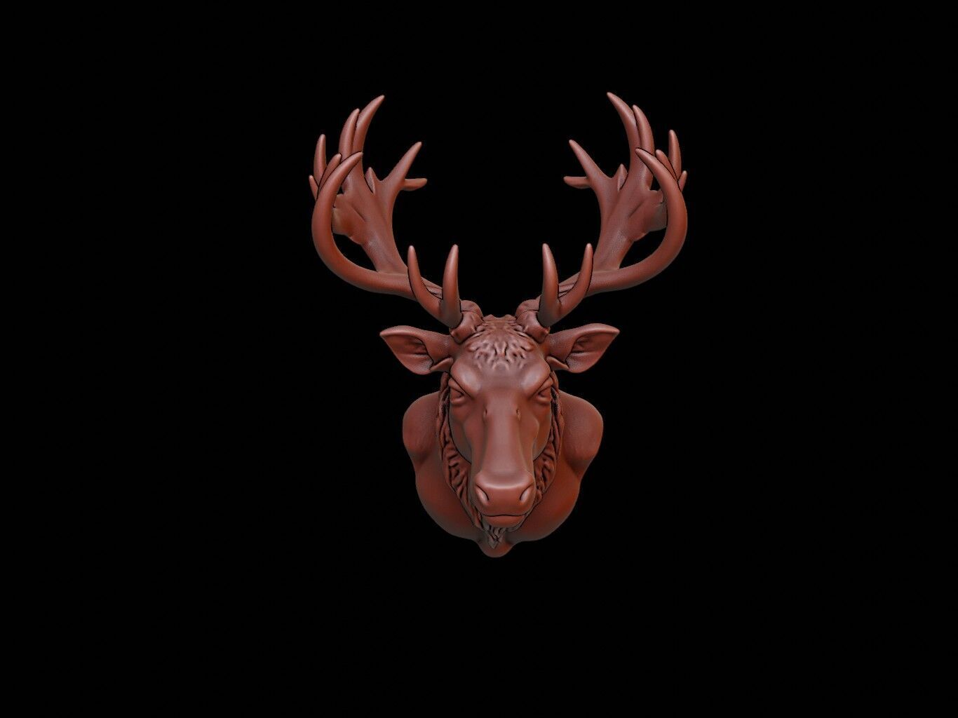 Elk Animal Bust 3D print model_2