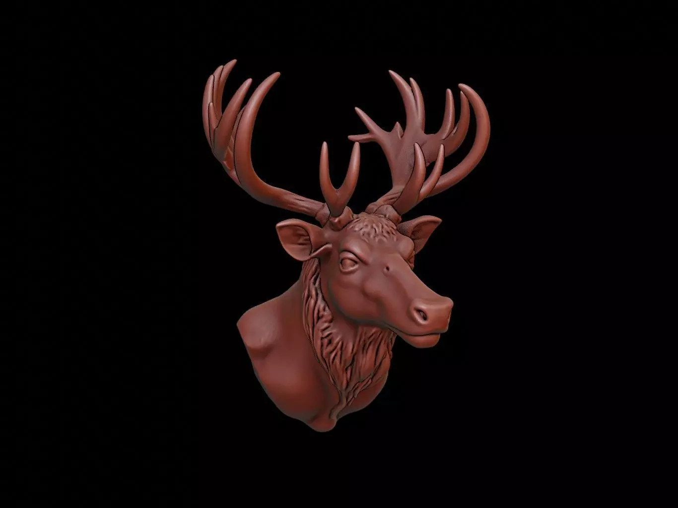 Elk Animal Bust 3D print model_0
