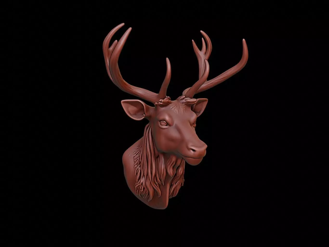 Elk Animal Bust 3D print model_0