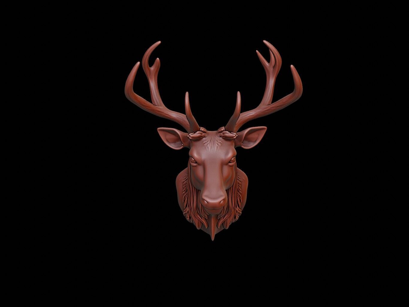 Elk Animal Bust 3D print model_2