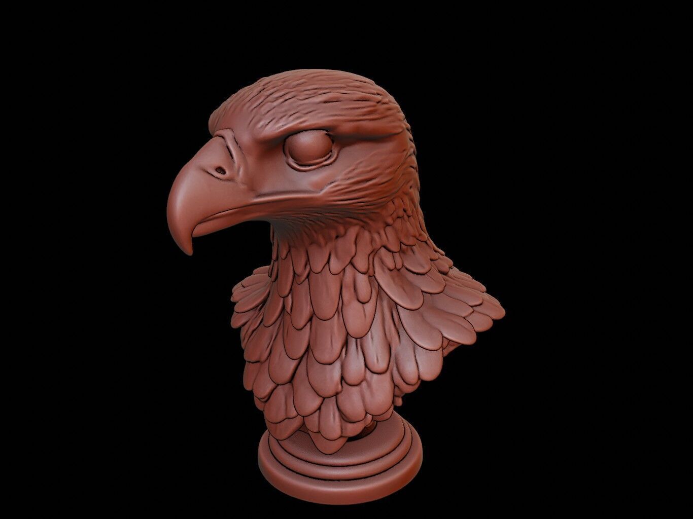 Falcon Animal Bust 3D print model_2